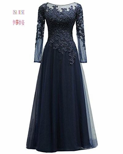 Appliques Tulle Mother The Bride Dress Long Sleeves Evening Formal Gown