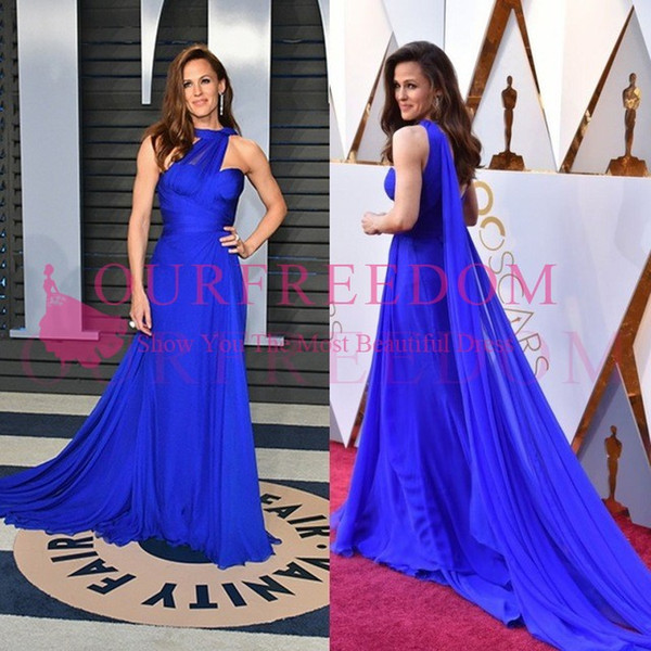 Jennifer Red Carpet Celebrity Drsses Oscar Chiffon Backless Sereia Mermaid Formal Evening Gown for Women