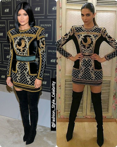 Long Sleeve High Neck Short Dress Kylie Jenner Shows Support Prom Dresses The Oscars Celebrity Dresses Red Carpet Women Evening dresses
