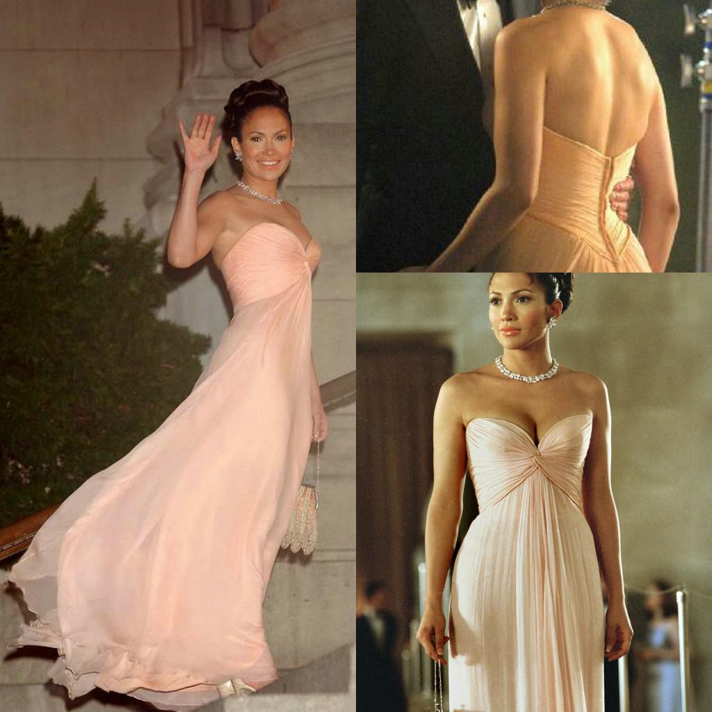 2015 Sexy Maid in Manhattan Celebrity Dresses A-Line Sweetheart Chiffon Floor Length Cheap Bridesmaid Prom Evening Dresses Gowns for Party