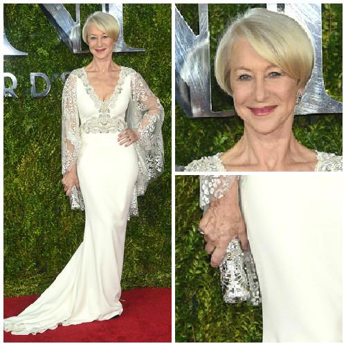 Red Carpet perhiasan berlian Helen Mirren Tony Awards 2016 Evening Dresses Cannes Film Festival Premiere1 Plus Size Celebrity Dress