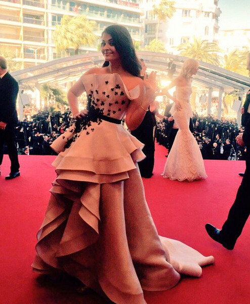 Strapless Prom Dresses Red Carpet Plunging Sleeveless Open Back Elie Saab High Low Celebrity Dress Golden Awards
