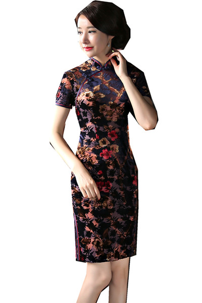 Shanghai Story Vintage chinese Women's Qipao dress Cheongsam national trend chinese style dress Faux Silk Oriental Dress