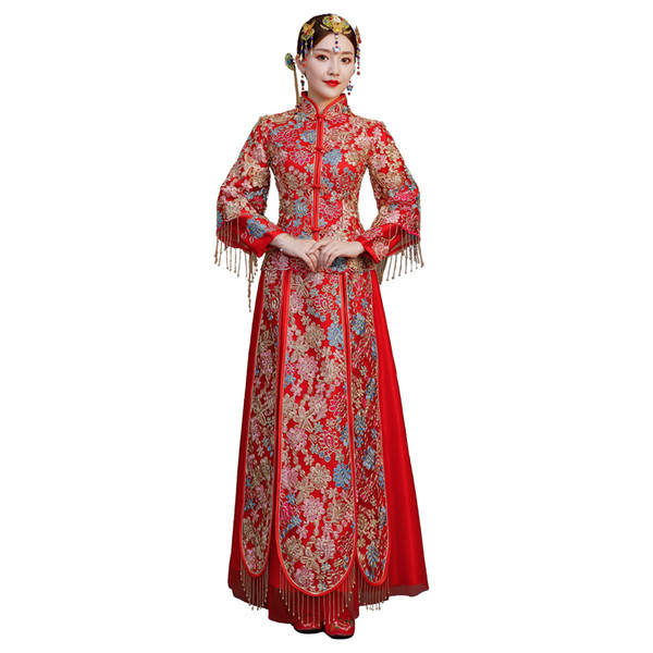 Shanghai Story Bride cheongsam Dress Bridal Dress Xiuhe Suit Xiuhe dress National style Clothing