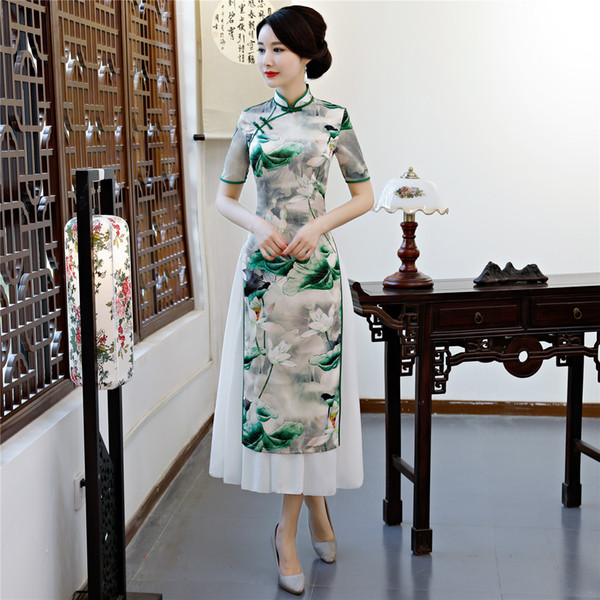 Shanghai Story 2022Vietnamese ao dai traditional Clothing qipao long Chinese cheongsam dress For Women modern cheongsam