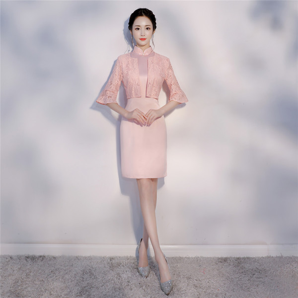 Shanghai Story Chinese Dress 2 piece set Folk Style Dress Chinese Traditional Clothing Short Sleeve cheongsam dress Short Qipao