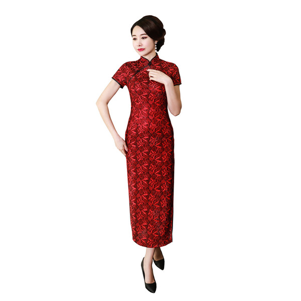 Shanghai Story Long Oriental Dress Chinese Traditional Dress Cheongsam Lace Qipao Chinese Women's Dress 4 Style