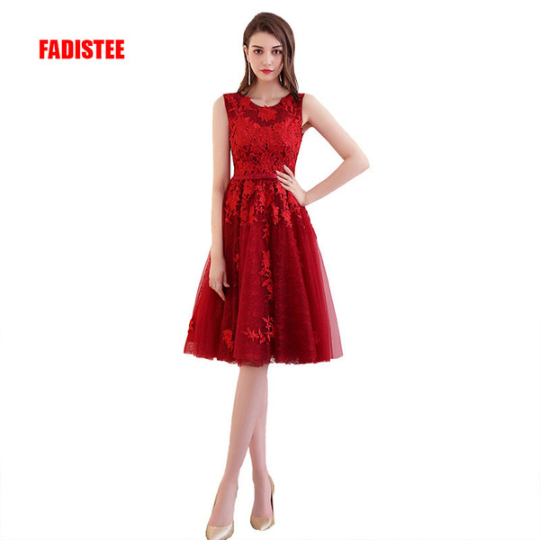 FADISTEE Hot sale elegant Cocktail Dresses evening dress party dresses lace satin short A-line Modern zipper classic simple Sweety style