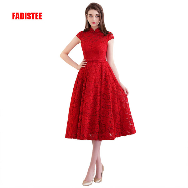 FADISTEE2018 New arrival elegant Cocktail Dresses evening dress party dresses lace short A-line Modern Art Deco-inspired sexy backless style