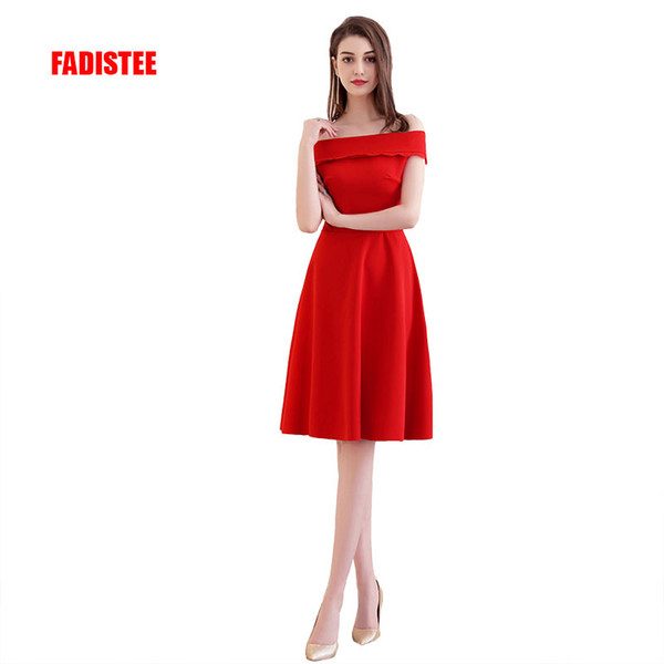 Hot sale elegant Cocktail Dresses evening dress party dresses satin short A-line Modern boat Neck lace-up classic simple style