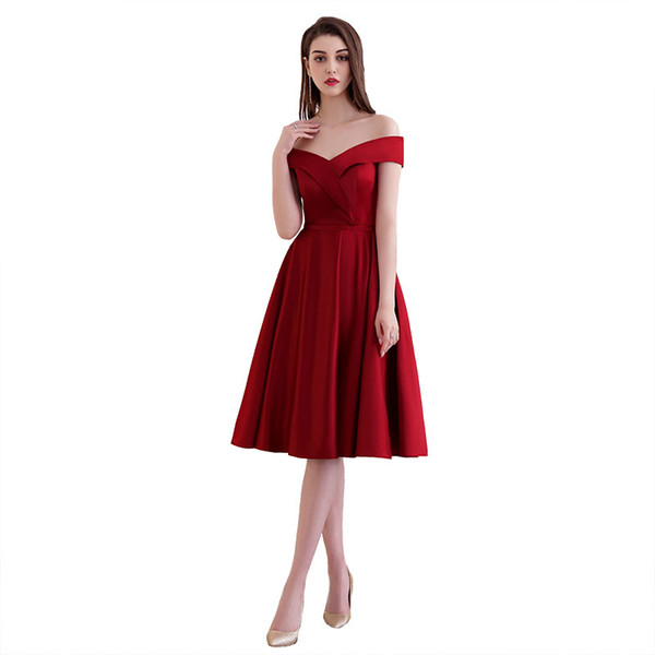 FADISTEE New elegant Cocktail Dresses evening dress party dresses satin short A-line Modern V-Neck backless lace-up style