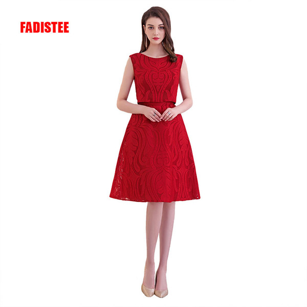 FADISTEE New arrival elegant Cocktail Dresses evening dress party dresses lace pattern dress short A-line two-pieces