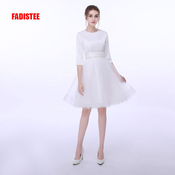 FADISTEE Hot sale elegant Cocktail Dresses evening dress party dresses tulle vestido de noiva short A-line button half sleeves