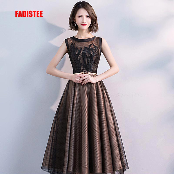 FADISTEE Hot sale elegant Cocktail Dresses evening dress party dresses lace short A-line Modern O-Neck zipper classic little black dress