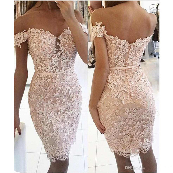 2017 New Short Mermaid Cocktail Party Dresses Off The Shoulder Beaded Lace Girls Homecoming Dresses Pageant Gowns