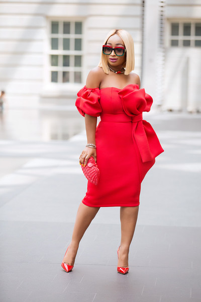 Hot Red Strapless Cocktail Dresses Short Big Bow Front Attractive Evening Party Dress for Women Removable Short Sleeve with Pocket Prom Gown