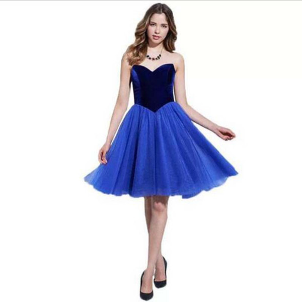 Latest Off Shoulder Stunning Cocktail Dress Knee Length Velvet Bodice Fashion Dress Girls Vestido de coctel