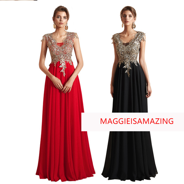 MAGGIEISAMAZING Wholesale REAL PICTURE spaghetti chiffon empire floor length Exposed Boning Cocktail Dresses formal dress CYH0E009