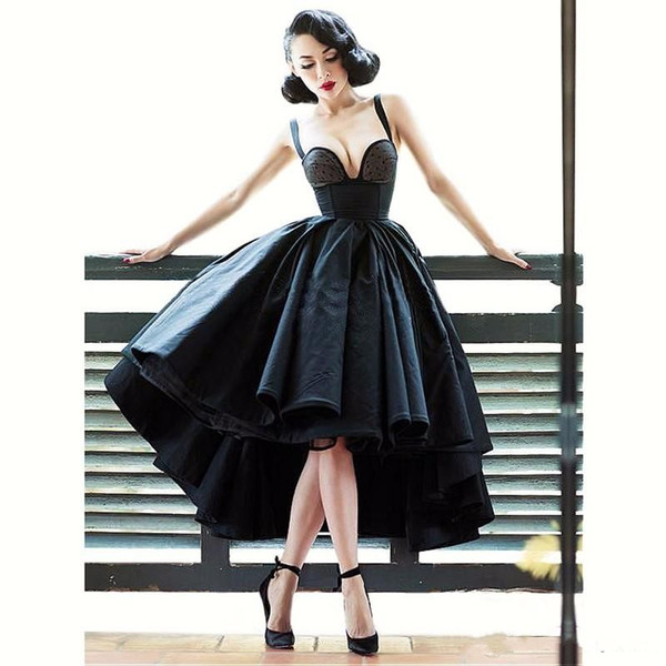 Sexy Little Black Dress Off Shoulder Cocktail Dresses Short Front Long Back Backless Latest Gown Design High Low Prom Dress