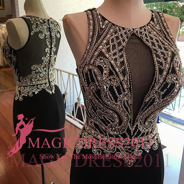 2016 Little Black Cocktail Dresses Sheath Collar Beaded Sheer Neck Jewel Sexy Illusion Short Mini Homecoming Party Queen Prom Dresses