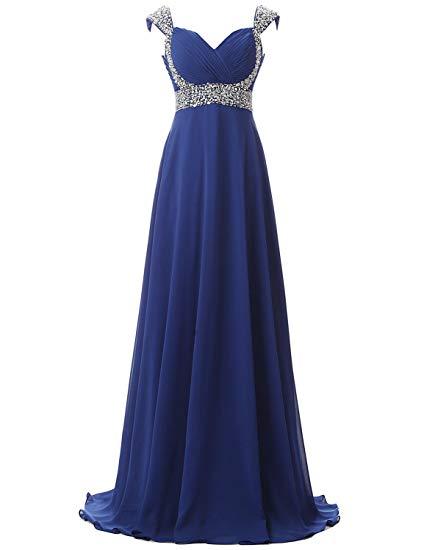 Clearbridal Women's Sweetheart Chiffon Bridesmaid Wedding Dresses Pleats Prom Dresses