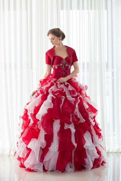 Real Picture In Stock With Jacket Organza Quinceanera Dresses Ruffles Floor-length Beaded Sweet 16 Prom Dresses Designer Occasion Dresses