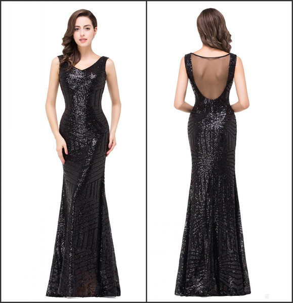 Mermaid Sparkling Sequins Prom Dresses 2017 V Neck New Design Vestido De Festa Evening Gowns Formal Long Red Carpet Dresses Custom