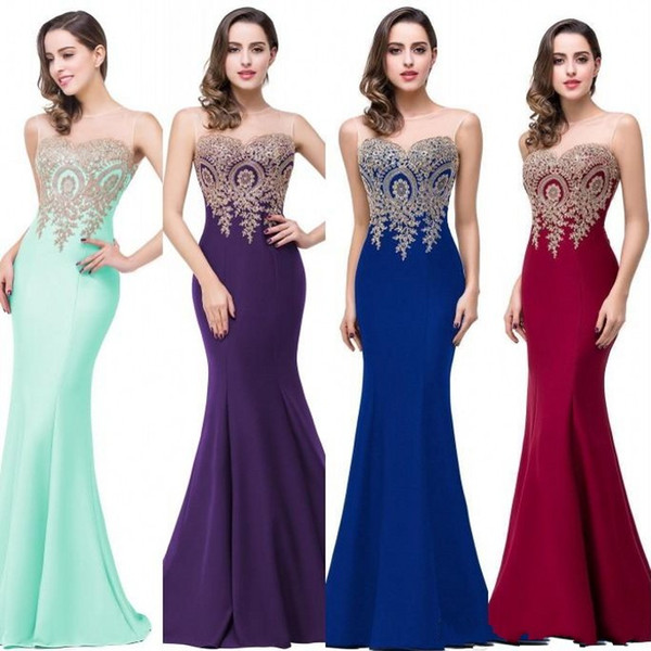 Under 40 Cheap In Stock Burgundy Black Mermaid Prom Dresses 2018 Appliques Long Vintage Evening Gowns Floor Length Party Gowns CPS262