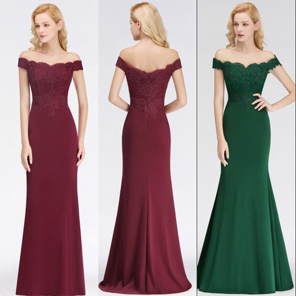 Long Formal Dresses For Women Off Shoulder Mermaid Backless Bridesmaid Dresses Wedding Guest Evening Prom Gowns