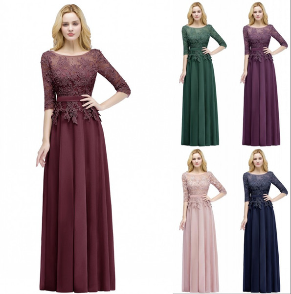 New Designer Blush Pink Long Prom Dresses with Half Sleeves Beaded Appliqued Cheap Wedding Party Gowns CPS915