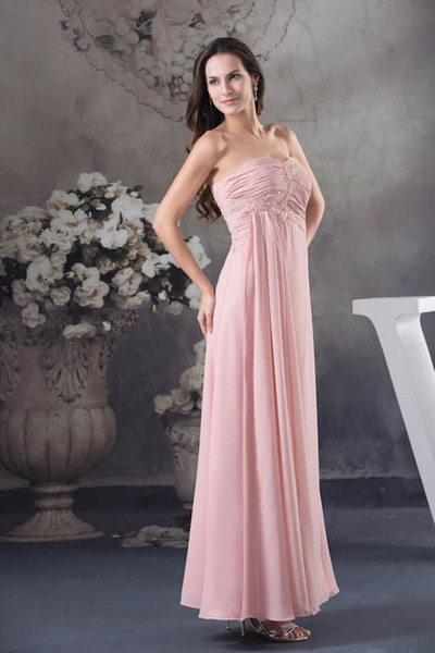 Chiffon Long Prom Dresses Real Image Sweetheart Ruched Beaded Stones Formal Party Floor Length Evening Dresses WD4-588