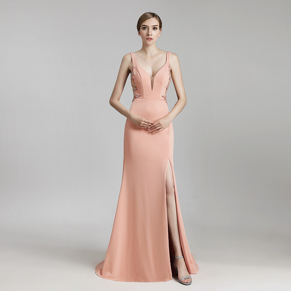 Mermaid Evening Dresses Formal Occasion Prom Party Dress LX465 Blush Trumpet Sexy robes de soirée