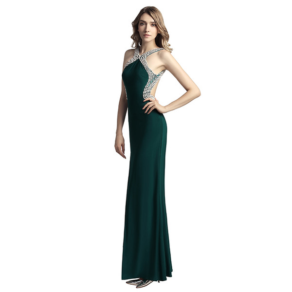 Sheath Evening Dresses Formal Occasion Prom Party Dress LX451 Deep Green Sexy Party Wear Fast 