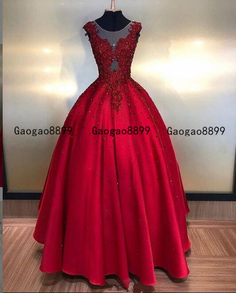 Sexy ball gown red Evening Dresses with lace beaded crystal Formal Prom Gowns Customized Formal party Dresses custom made zipper back
