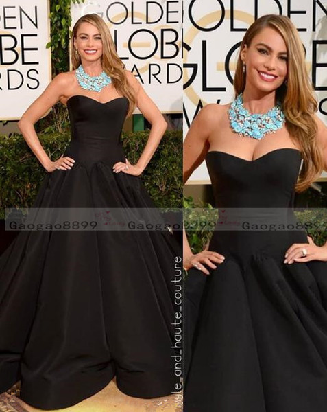 sexy sweetheart black ball gown Evening Dresses ruched stain Sweep Train Plus Size zipper back Red Carpet Dress Prom Gowns