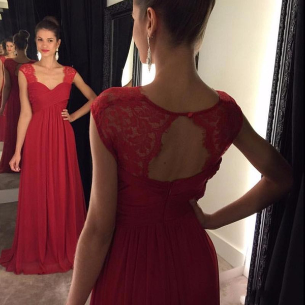 New Arrival Red Chiffon A Line Formal Evening Evening Dresses Sweetheart Backless Ruffles Long Dresses Evening Wear Gowns Custom Made