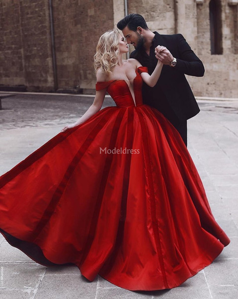 Gorgeous Red Evening Dresses Off Shoulder A Line Plus Size Sweep Train Sexy Party Prom Gown Illusion Special Occasion Dress Vestidos Custom