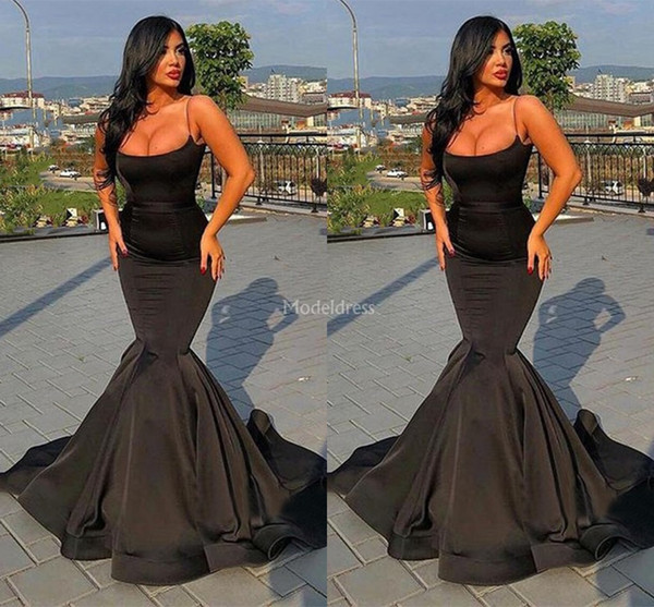 New Arrival Mermaid Evening Dresses Spaghetti Sweep Train Special Occasion Dresses Hot Formal Party Prom Gowns Cheap Sexy Vestidos De Fiesta