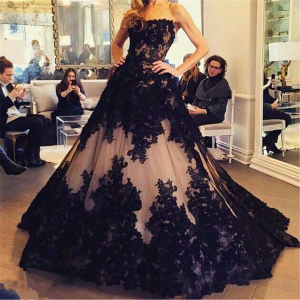 Zuhair Murad Formal Lace Celebrity Evening Dresses Strapless Appliques Elegant Real Images Arabic Dubai Prom Party Red Carpet Gowns