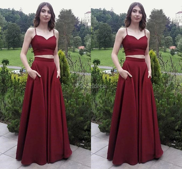 Elegant Two Pieces Evening Dresses A Line Floor Length Special Occasion Dress Stylish Formal Party Prom Gown Simple Vestidos De Fiesta Cheap