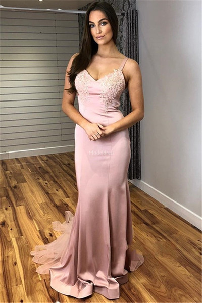 Arabric Mermaid Evening Dresses V-Neck Sweep Train Appliques Elegant Formal Party Evening Gowns Modern Special Occasion Dresses Vestido