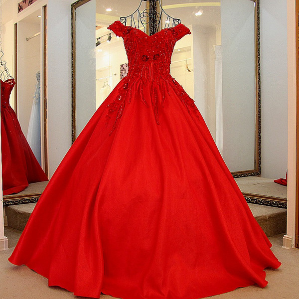 Latest Evening Gown Designs Dubai Long Evening Dress Crystal Off The Shoulder Ball Gown Corset Back Red Luxury Prom Dress New Style