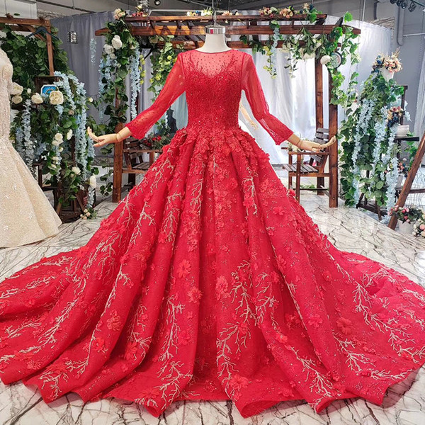 2022autumn latest evening dress illusion o neck long tulle sleeve lace up back crystal sequins pattern lace applique vestidos de noche new