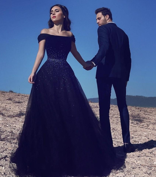 Custom Made Sexy Plus Sizes Off Shoulder Navy Blue Evening Dresses Elegant Saudi Arabic Prom Dresses Formal Evening Gowns