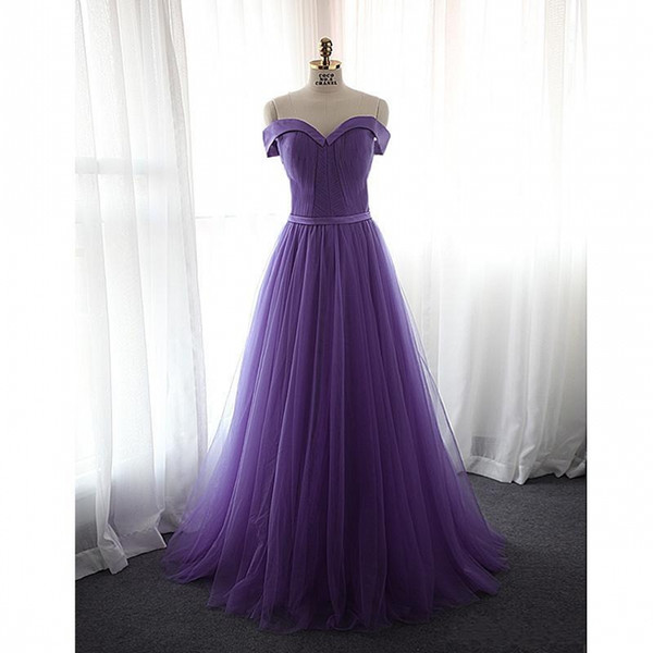 Lavender Evening Dresses Long Pleats Tulle Prom Gowns New Plus Size Custom Made Red,Royal Blue Plus Size Prom Patry Dresses HY298