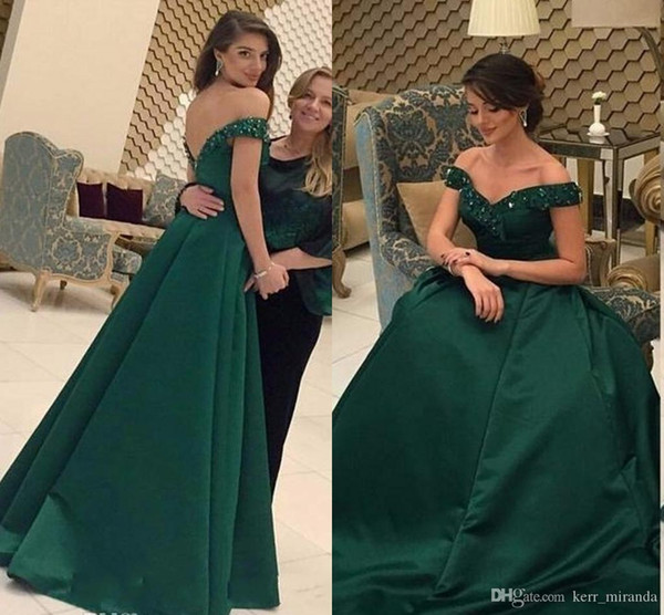 Custom Made Plus Size Graceful Modest Dark Green Arabic Evening Dress Cheap A Line Backless Long Formal Wear Party Gown