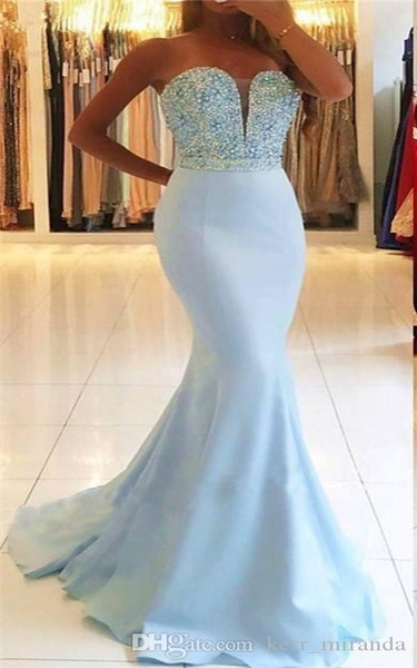 Custom Made Plus Size Summer Mermaid Backless Evening Dress Sweetheart Beaded Pageant Formal Holiday Wear Prom Party Gown