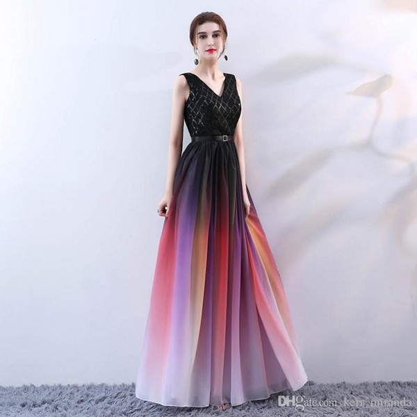 Modern Now Evening Dresses Ever Pretty Sexy V Neck Chiffon Black Prom Maxi Prom Evening Dresses For Women DH4251