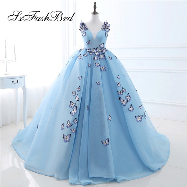 Elegant Girls Dress V Neck Open Back Ball Gown With Bows Long Party Formal Evening Dresses for Women Prom Dress Gowns