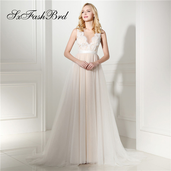 Fashion Elegant O Neck With Appliques Back See Through A Line Tulle Long Party Formal Evening Dresses for Women Prom Dress Gowns